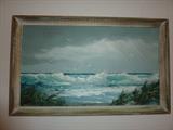 Harold Newton, Seascape, oil on masonite (signed lower left, H. Newton) excellent condition measuring 14" x 24"
 
