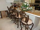 Set of 4 Sturdy Metal Bar Stools that Swivel