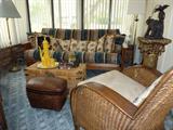Futon Oak Couch, Wicker Chests
