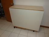 Gate Leg Table White Melamine on Casters
