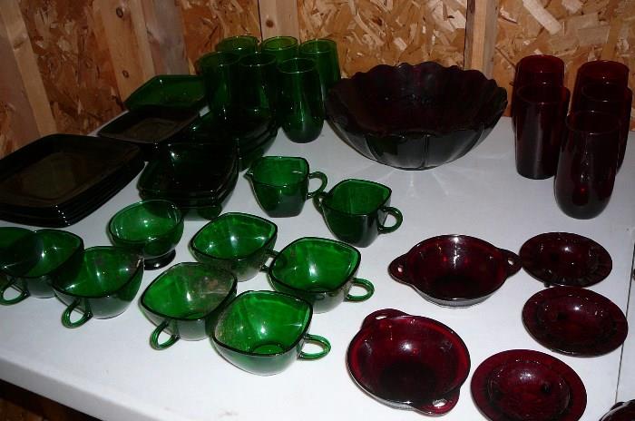 Forest Green Glassware