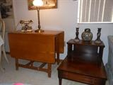 Maple Drop Leaf Table. Mahogany end table.