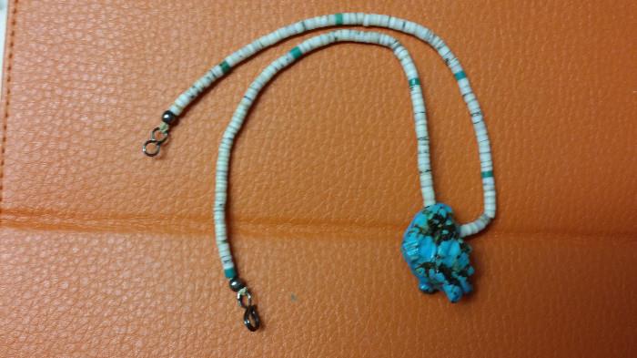 natural turquoise nugget necklace, nugget 10 g
