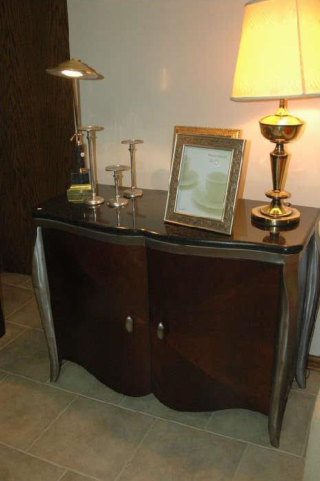 Buffet table, lamps