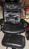 Leather chair and ottoman