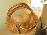 WOOD CARVED BASKET
