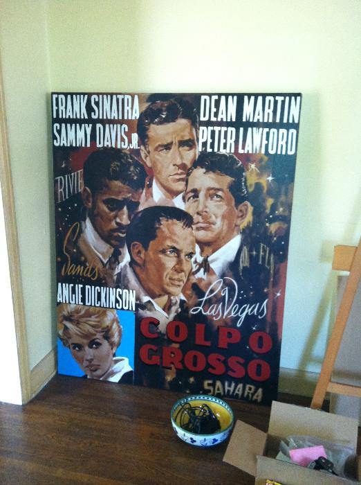 Large (5'x4')  print/poster of the Italian Oceans Eleven movie by Steven Alan Kaufman, SAK. Letter of Authenticity. Subject to prior sale.