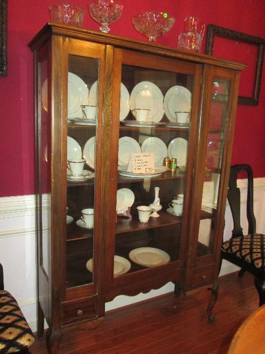 Vintage Walnut China Cabinet