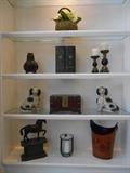 Living Room-Bookcase to left:  Various décor.