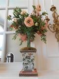 Living Room:  One of a pair of 27" floral topiaries in footed porcelain planter.