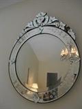 Upstairs-Master Bedroom: Venetian-style mirror measures 29" tall x 23" wide.