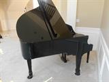 Living Room: View of right side of SAMICK baby grand piano.