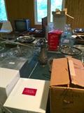 Boxed gifts, serving pieces, vintage collectibles 