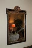 GILT AND BLACK WOOD CARVED MIRROR $300