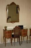 french provincial desk mirror side chair AND SIDE TABLE