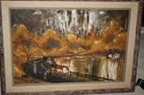 Robert LeBron Mid Century Oil Painting Central park