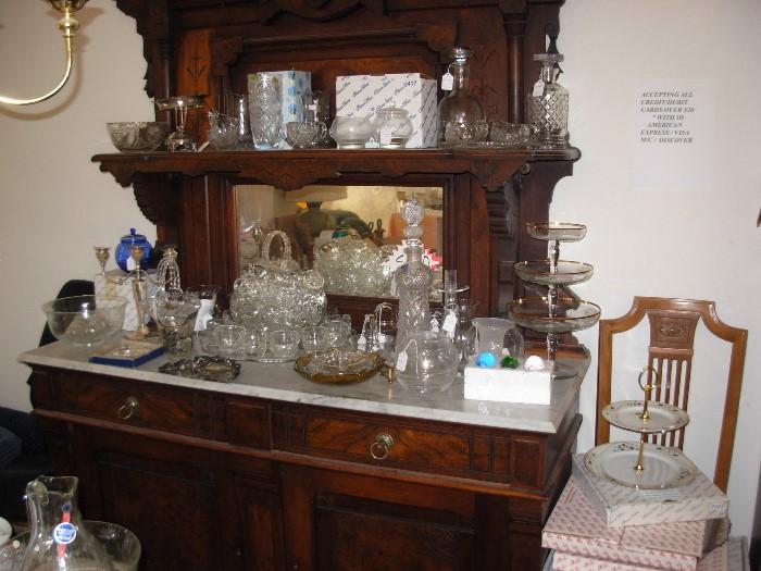 Glassware & Princess House 60% off..antique buffet SOLD