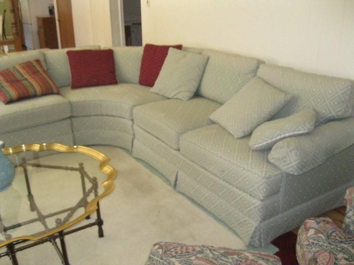 curved sectional   $150    light green