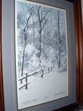 "WOODLAND FENCE" signed and numbered by linda Roberts