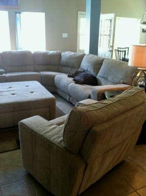 Large Sofa Set With Chair and Huge Ottaman