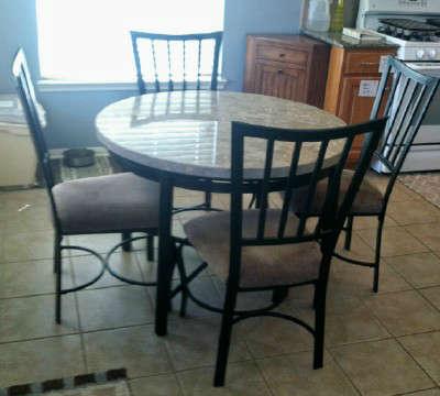 Granite like Kitchen table and Chairs
