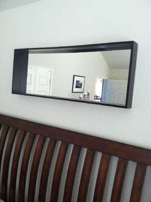 Modern wood wall mirror