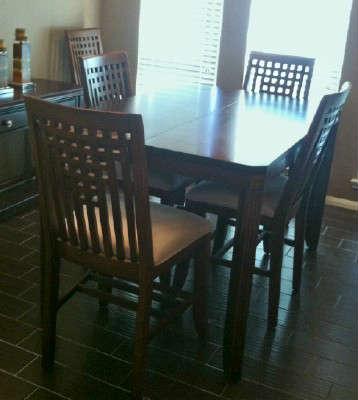 Solid Dark Wood extended height Dining Set
