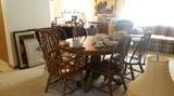 Claw Foot Dining Table, 2 Captains Chairs, 4 Side Chairs