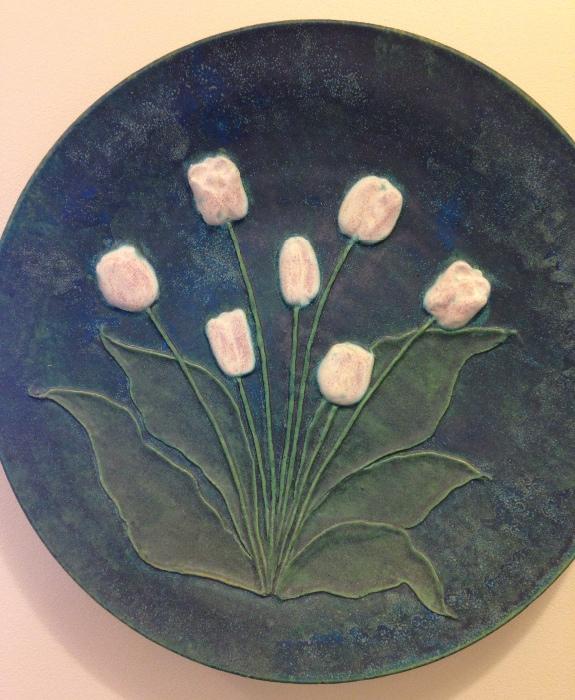 Jemerick Art Pottery custom-designed tulip plaque
