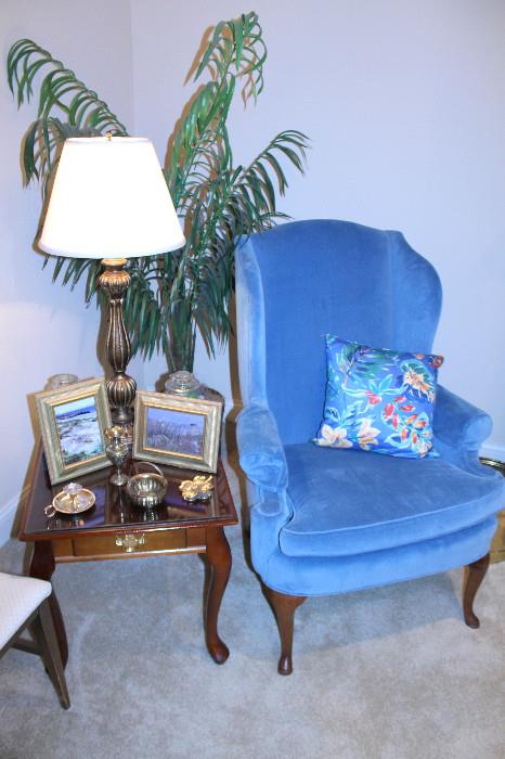 End table & upholstered chair