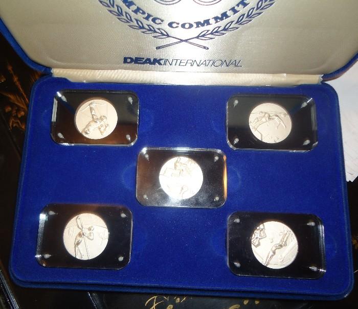 Salvador Dali 1988 Olympic fine silver coin set