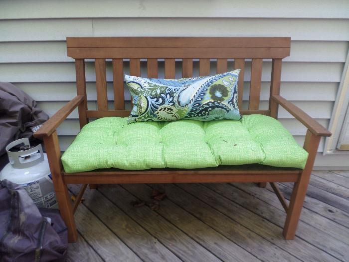 Patio bench (decorative pillow NOT for sale)
