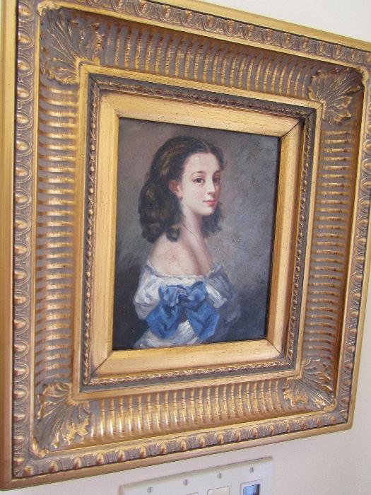 Portrait of a Woman, Signed Original Oil on Canvas