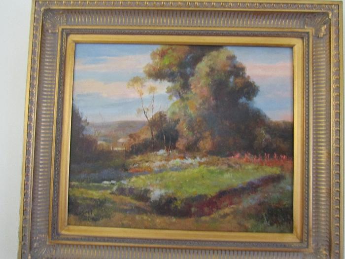 Large Oil on Canvas "Landscape" Signed Rosell -