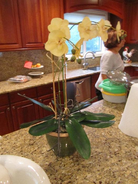 Fake Silk Orchid in Ceramic Pot 