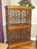 Wrought Iron Wine Rack Cabinet