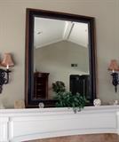 Beveled Glass Framed Mantel Mirror