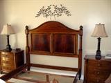 Drexel Heritage Queen Bed Frame Headboard Foot Board End Table Tables Lamps