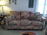 L-Z-Boy sofa with matching ottoman and 2 accent pillows