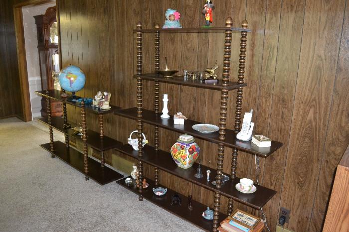 Book cases or decorator shelving perfect for displaying collections
