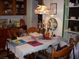 Oak dining room table with 6 chairs $400.00