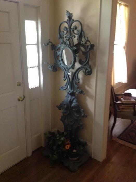 Vintage Metal / Mirrored Hall Tree $ 400.00 ( approx. 80" tall x 28" wide)