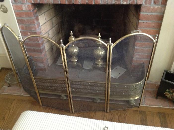 Fireplace set including screen, guard and andirons $ 140.00