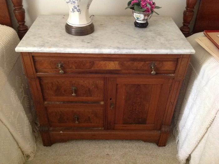 Marble Top Accent Cabinet $ 180.00