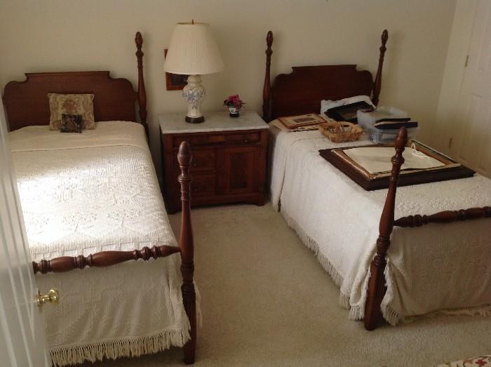 Vintage 4 Post Twin Beds $ 500.00 (includes frames and mattress sets)