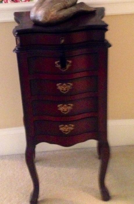 Jewelry Armoire with 4 drawers and key