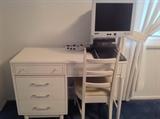 White desk matches bedroom furniture - (The reading enlarger machine is not for sale)