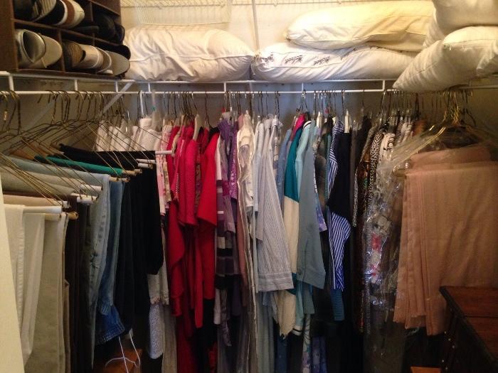 Large closet full of women's clothing