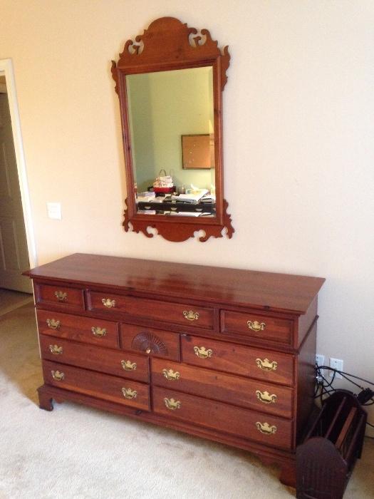 Dresser is part of bedroom set mirror is teak