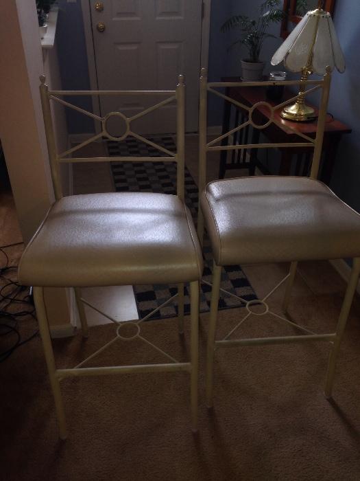 Two high back bar stools 